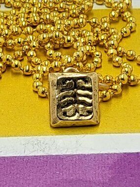 Necklace with vintage Todd Oldham Buttons 90s 24K Gold